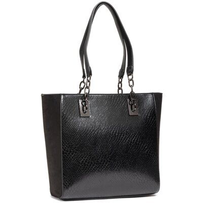 Jenny Fairy RX0591 Czarny. Czarne torebki klasyczne Jenny Fairy, bez wzorów, ze skóry ekologicznej, bez dodatków. Za 119.99 zł.