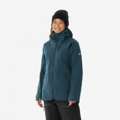 Kurtka narciarska i snowboardowa damska Quechua FR 500. Niebieskie kurtki narciarskie WED'ZE, m, bez wzorów, z materiału, bez kaptura, narciarskie. Za 749.99 zł.