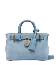 Tommy Hilfiger Torebka American Icon Micro Tote Suede AW0AW18853 Błękitny. Niebieskie torebki klasyczne TOMMY HILFIGER, bez wzorów, ze skóry, bez dodatków. Za 849.99 zł.