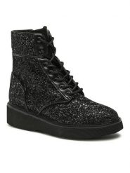 MICHAEL Michael Kors Botki Aniya Lug Bootie 40F3AYFEED Czarny. Czarne botki MICHAEL Michael Kors, bez wzorów, z tworzywa sztucznego, bez obcasa, na płaskiej podeszwie, bez zapięcia. Za 1,389.00 zł.