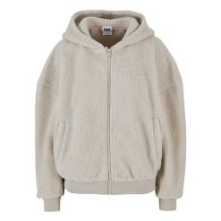 Bluza Damska Sherpa Oversized Full Zip Hoodie. Brązowe bluzy Urban Classics, xl, bez wzorów, bez kaptura. Za 222.99 zł.