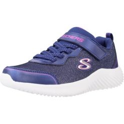 Kapcie SKECHERS BOUNDER GIRLY GROOVE Niebieski. Czerwone obuwie domowe Skechers, bez wzorów, z syntetyku, bez zapięcia. Za 195.99 zł.