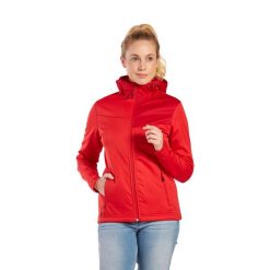 Kurtka damska Erima Softshell Performance. Czerwone kurtki sportowe Erima, l, bez wzorów, z materiału, bez kaptura, trekkingowe. W wyprzedaży za 161.00 zł.