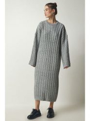 Happiness Istanbul Sukienka w kolorze szarym rozmiar: onesize. Szare sukienki Happiness Istanbul, bez wzorów, ze splotem, bez kołnierzyka, bez ramiączek, maxi. Za 108.99 zł.