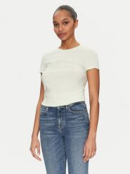 Guess T-Shirt W5GI04 J1314 Żółty Slim Fit. Żółte t-shirty Guess, xl, z aplikacjami, z bawełny, bez kołnierzyka, bez ramiączek. Za 99.99 zł.