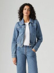 Levi's Kurtka dżinsowa w kolorze niebieskim rozmiar: XS. Niebieskie kurtki Levi's®, s, z aplikacjami, z bawełny, bez kaptura. Za 171.28 zł.