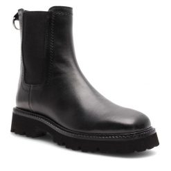 Botki Badura. Czarne botki Badura, bez wzorów, bez obcasa, na płaskiej podeszwie, bez zapięcia. Za 329.99 zł.