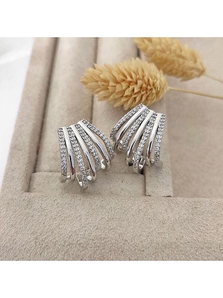 Nakkash Kolczyki-wkrętki z cyrkoniami rozmiar: onesize. Szare kolczyki Nakkash, z cyrkonią, z mosiądzu. Za 83.22 zł.