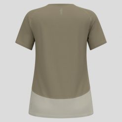 Koszulka do biegania damska Odlo X-Alp Trail T-Shirt Crew Neck S/S. Brązowe bluzki Odlo, s, bez wzorów, bez kołnierzyka, bez ramiączek. Za 266.99 zł.