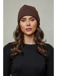 Soft Cashmere Czapka w kolorze ciemnobrązowym rozmiar: onesize. Brązowe czapki Soft Cashmere, bez wzorów, ze skóry. Za 86.45 zł.
