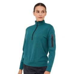 Bluza damska wełniana rozpinana Brubeck OUTDOOR MERINO. Zielone bluzy Brubeck, s, bez wzorów, z elastanu, bez kaptura. Za 299.00 zł.