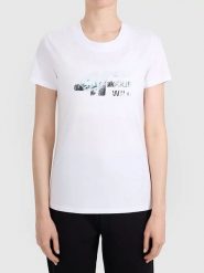 4F Koszulka w kolorze białym rozmiar: M. Białe bluzki 4f, m, bez wzorów, z bawełny, bez kołnierzyka, bez ramiączek. Za 26.99 zł.