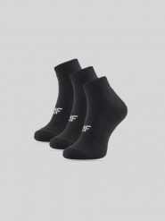 4F Skarpetki krótkie (3-pack) damskie - czarne 39-42. Czarne skarpety 4f, bez wzorów, z bawełny. Za 49.99 zł.