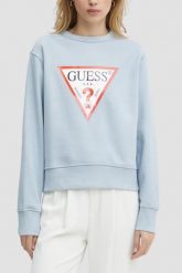 GUESS Błękitna damska bluza Original, Rozmiar XS. Niebieskie bluzy sportowe Guess, s, z aplikacjami, bez kaptura. W wyprzedaży za 229.99 zł.