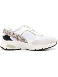 Geox Skórzane sneakersy "Alhour" w kolorze czarno-beżowo-białym rozmiar: 35. Białe trampki Geox, bez wzorów, z materiału, bez zapięcia. Za 127.65 zł.