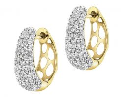 Kolczyki z żółtego złota z diamentami - koła - 0,50 ct - próba 585. Żółte kolczyki Apart, z diamentem, złote. Za 5,490.00 zł.