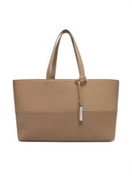 Calvin Klein Torebka Ck Mixmedia Shopper_Mono K60K613166 Beżowy. Brązowe shopper Calvin Klein, bez wzorów, ze skóry, bez dodatków. Za 339.99 zł.