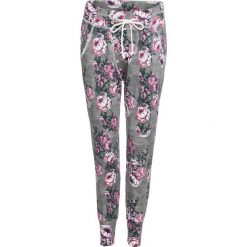 Spodnie dresowe bonprix szaro-bez w kwiaty. Spodnie dresowe bonprix. Za 89.99 zł.