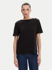 Tommy Hilfiger Bluzka WW0WW42907 Czarny Regular Fit. Czarne bluzki TOMMY HILFIGER, xs, bez wzorów, z bawełny, bez kołnierzyka, bez ramiączek. Za 169.99 zł.