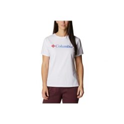 Columbia Sun Trek W Graphic Tee, damski t-shirt. Białe t-shirty Columbia, s, bez wzorów, z bawełny, bez kołnierzyka, bez ramiączek. Za 109.99 zł.