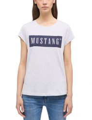 MUSTANG ALINA C LOGO TEE DAMSKI T-SHIRT KOSZULKA LOGO LIGHT GREY MELANGE 1013220 4141. Szare bluzki Mustang, uniwersalny, bez wzorów, z bawełny, bez kołnierzyka, bez ramiączek. Za 69.99 zł.