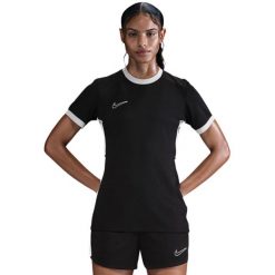Damska koszulka piłkarska Nike Dri-FIT Academy 25 SS. Czarne bluzki Nike, bez wzorów, z poliesteru, sportowe, bez kołnierzyka, bez ramiączek. Za 76.99 zł.