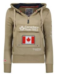 Canadian Peak Bluza "Gyrelle" w kolorze beżowym rozmiar: XXL. Brązowe bluzy Canadian Peak, xxl, z aplikacjami, z bawełny, z kapturem. Za 131.12 zł.