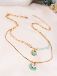 Charlize Pozłacany naszyjnik z akwamarynem - dł. 60 cm rozmiar: onesize. Niebieskie naszyjniki Charlize, z akwamarynem, pozłacane. Za 100.52 zł.