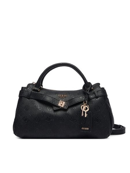 Guess Torebka Ella Logo HWPD97 46050 Czarny. Czarne torebki klasyczne Guess, z aplikacjami, ze skóry, bez dodatków. Za 584.99 zł.