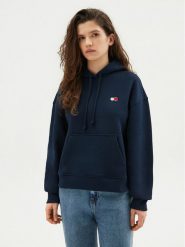 Tommy Jeans Bluza Badge DW0DW19414 Granatowy Boxy Fit. Niebieskie bluzy Tommy Jeans, l, bez wzorów, z bawełny, bez kaptura. Za 239.99 zł.