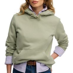 Bluza damska z kapturem Superdry Essential Logo Emb Hb. Zielone bluzy Superdry, xs, bez wzorów, z bawełny, z kapturem. Za 293.45 zł.