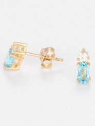 OR ÉCLAT Złote kolczyki-wkrętki "Tiop" z cyrkoniami rozmiar: onesize. Niebieskie kolczyki OR ÉCLAT, z cyrkonią, złote. Za 587.99 zł.