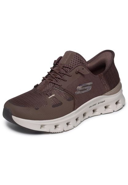 Buty SKECHERS GLIDE-STEP PRO RADIANT STRI Brązowy. Brązowe trekkingi Skechers, z materiału, na fitness i siłownię. Za 394.99 zł.