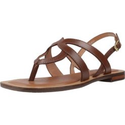 Sandały GEOX D55YFC Brązowy. Brązowe sandały Geox, bez wzorów, ze skóry, bez obcasa, bez zapięcia. Za 330.99 zł.