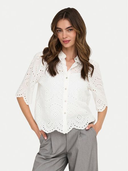 ONLY Koszula Valais 15351106 Kremowy Regular Fit. Białe koszule Only, s, bez wzorów, z bawełny, bez kołnierzyka, bez ramiączek. Za 107.99 zł.