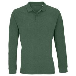Koszulka Polo Z Długim Rękawem Dla Dorosłych Unisex Planet. Zielone bluzki SOL'S, m, bez wzorów, casualowe, bez kołnierzyka, bez ramiączek. Za 98.99 zł.