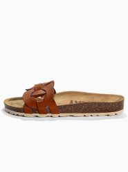 Sunbay Klapki "Lazuli" w kolorze brązowym rozmiar: 36. Brązowe klapki Sunbay, bez wzorów, z otwartym noskiem, bez obcasa. Za 149.95 zł.