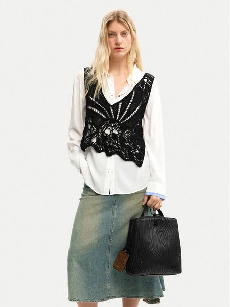 Desigual Plecak 26SAKP42 Czarny. Czarne plecaki Desigual, bez wzorów, ze skóry. Za 224.99 zł.