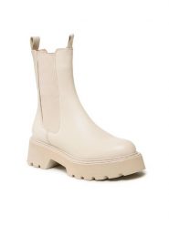 Badura Sztyblety 222FW67 Beżowy. Brązowe botki Badura, bez wzorów, ze skóry, bez obcasa, na płaskiej podeszwie, bez zapięcia. Za 429.99 zł.