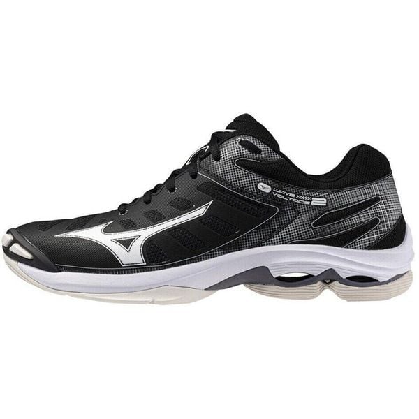 Adidasy Mizuno Wave Voltage 2, Dla obu płci. Czarne obuwie sportowe Mizuno, z syntetyku, bez zapięcia, do siatkówki, mizuno wave. Za 498.00 zł.