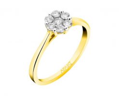 Pierścionek z żółtego złota z brylantami - 0,30 ct - próba 585. Żółte pierścionki Apart, z brylantem, złote. Za 5,390.00 zł.