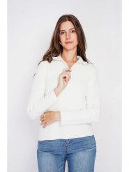 William de Faye Sweter w kolorze białym rozmiar: 42. Białe swetry William de Faye, bez wzorów, ze splotem, bez ramiączek. Za 113.99 zł.