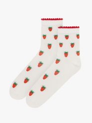 Skarpetki za kostkę damskie SKARPETY. Białe skarpety Ryłko, bez wzorów, z bawełny. Za 24.99 zł.