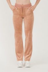 JUICY COUTURE Beżowe damskie spodnie dresowe Del Ray Gold Pocketed Pant, Rozmiar S. Brązowe spodnie dresowe Juicy Couture, s, bez wzorów, z dresówki. W wyprzedaży za 319.99 zł.