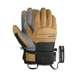 Rękawice narciarskie Reusch Henrik Kristoffersen. Brązowe rękawiczki REUSCH, bez wzorów, sportowe. Za 680.65 zł.