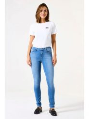 Garcia Dżinsy - Skinny fit - w kolorze niebieskim rozmiar: W26. Niebieskie jeansy Garcia, z aplikacjami. Za 101.23 zł.