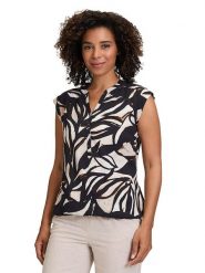 BETTY & CO Bluzka w kolorze czarno-kremowym rozmiar: 40. Czarne bluzki Betty & Co, bez wzorów, bez kołnierzyka, bez ramiączek. Za 64.95 zł.