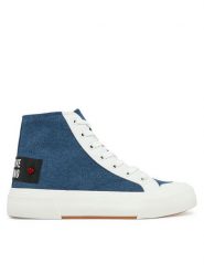 LOVE MOSCHINO Trampki JA15022G1MJO5700 Niebieski. Niebieskie trampki Love Moschino, bez wzorów, z materiału, bez zapięcia. Za 439.99 zł.