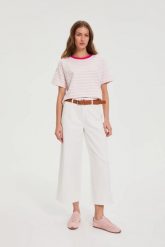 Jeansy z szerokimi nogawkami białe. Białe jeansy MOODO, xl, bez wzorów. Za 149.99 zł.