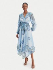 Hale Bob Sukienka letnia Kamilah 5YHR630A Błękitny Regular Fit. Niebieskie sukienki Hale bob, na lato, l, bez wzorów, z syntetyku, bez kołnierzyka, bez ramiączek. Za 1,699.00 zł.